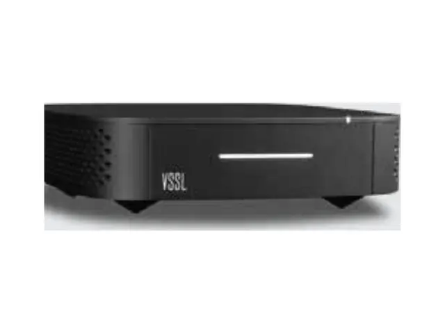 Product image of the VSSL A.1x streaming zone amplifier, a low-profile black rack unit.